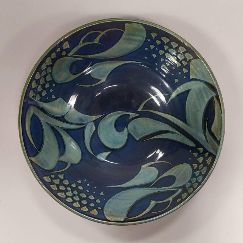 Earthenware Blue and Silver Lustre Bowl