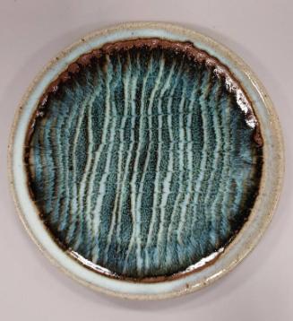 Stoneware Side Plate with Combed Slip Glaze