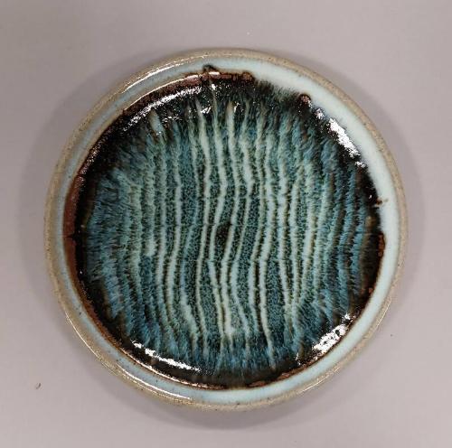 Stoneware Side Plate with Combed Slip Glaze