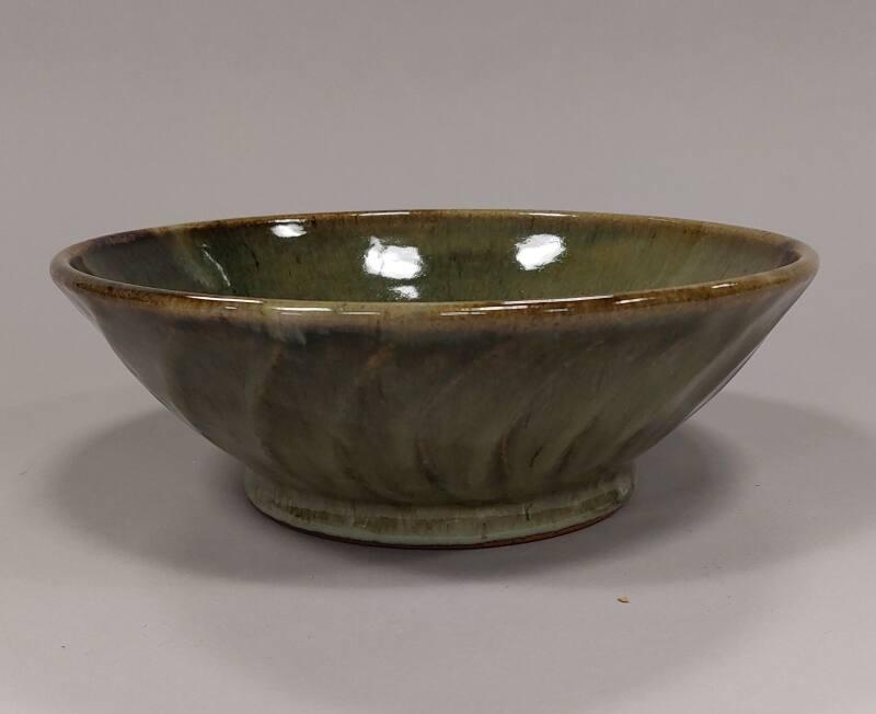 Fluted Bowl with Ash Glaze