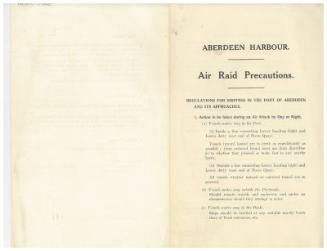 Leaflet 'Aberdeen Harbour Air Raid Precautions'