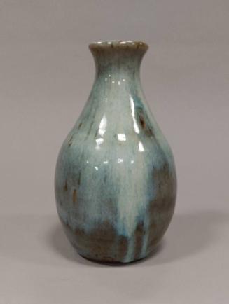 Sake Bottle with Thick White and Blue Glaze