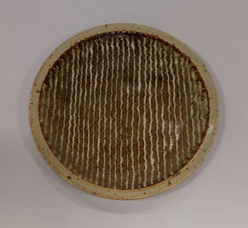 Pressed Stoneware Plate with Combed Slip