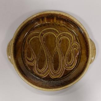 Large Stoneware Dish with Loop Handles