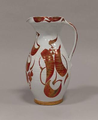 Red and Gold Lustre Jug