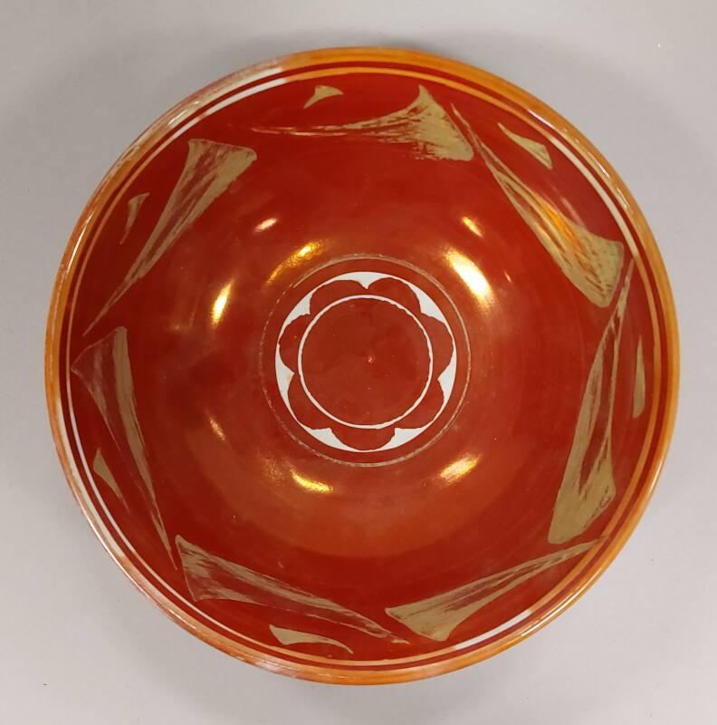 Red and Silver Lustre Bowl