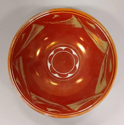 Red and Silver Lustre Bowl