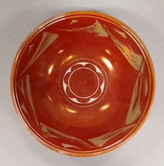Red and Silver Lustre Bowl