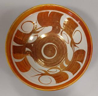 Earthenware Red and Gold Lustre Bowl