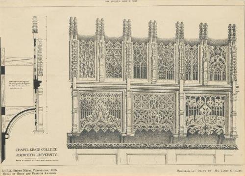 Plans of Local Architectural Features - Chapel, King's College, Aberdeen University
(printed page)