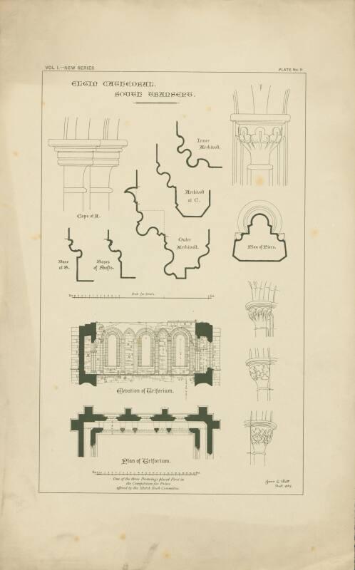 Plans of Local Architectural Features - Elgin Cathedral South Transept Vol. 1 Plate II.