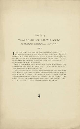 Plans of Local Architectural Features - Tomb of Bishop Gavin Dunbar plate no 3