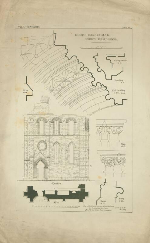 Plans of Local Architectural Features - Elgin Cathedral South Transept vol. 1 plate 1.