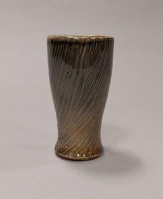 Black and White Striped Beaker With Orange Interior