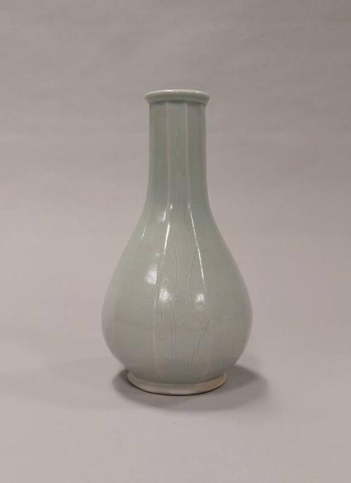 Facetted Vase With Pale Blue Celadon Glaze