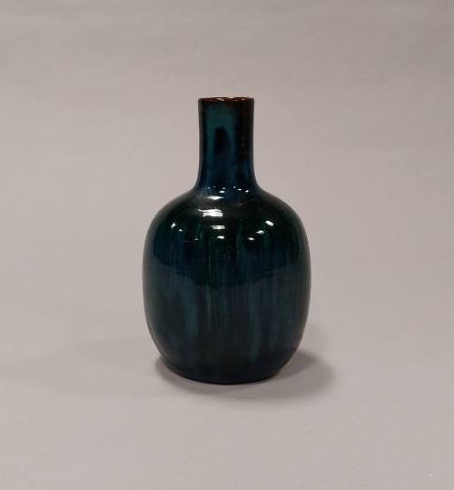 Vase With Streaky Green and Blue Glaze