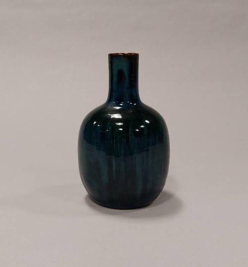 Vase with Streaky Green and Blue Glaze