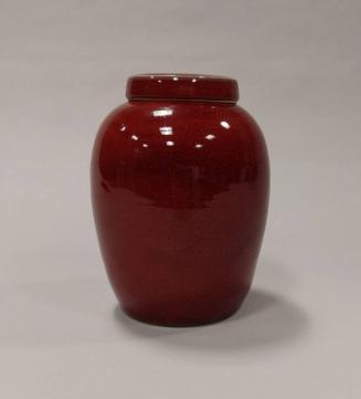 Stoneware Lidded Jar with Copper Red Glaze