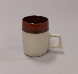 Stoneware Espresso Cup with Feldspathic Glaze and Iron-Red Glaze