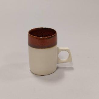 Stoneware Espresso Cup with Feldspathic Glaze and Iron-Red Glaze