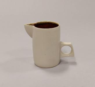 Stoneware Puffin Beak Creamer with Feldspathic Glaze and Iron-Red Glaze