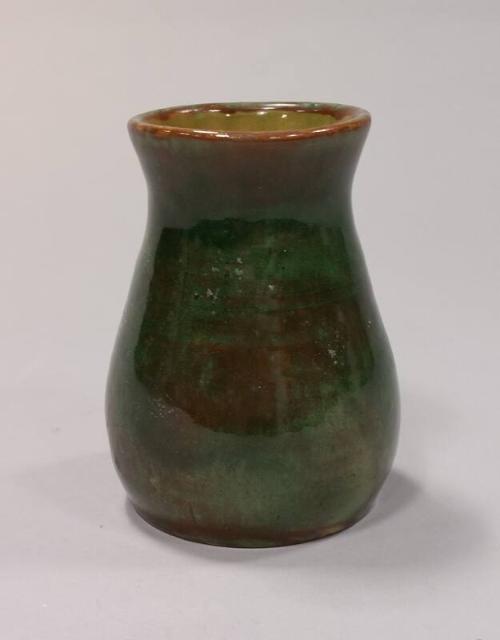 Green and Brown Vase with Yellow Interior