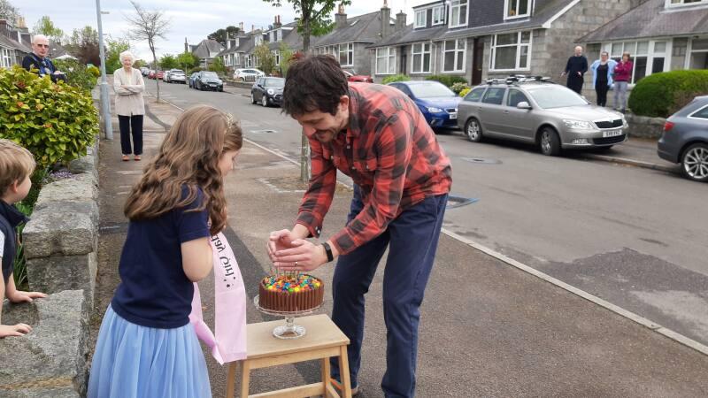 Photograph of girls lockdown birthday