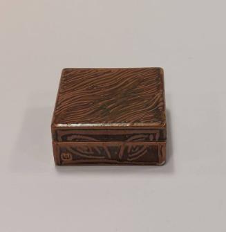 Stoneware Covered Square Box with Red Iron Slip