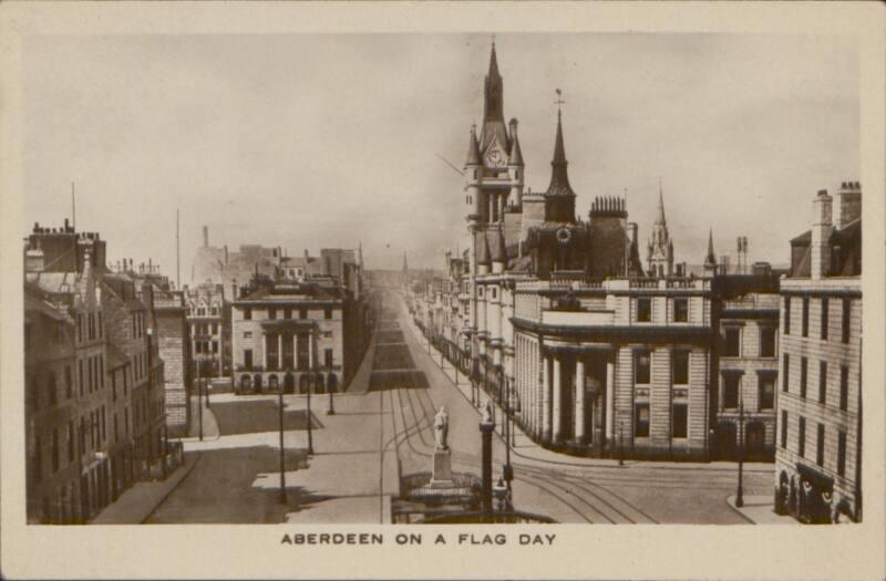 black and white Postcard Of Aberdeen