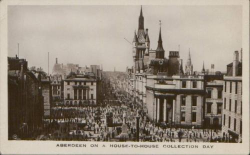 black and white Postcard Of Aberdeen