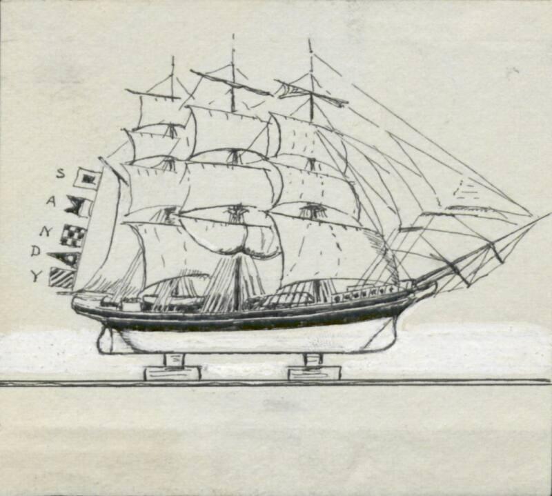 Model Of The "Calypso" - Illustration For "Sandy The Sailor