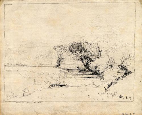 Landscape with Trees by a Stream by James McBey