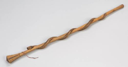 Walking Stick with Snake Carving