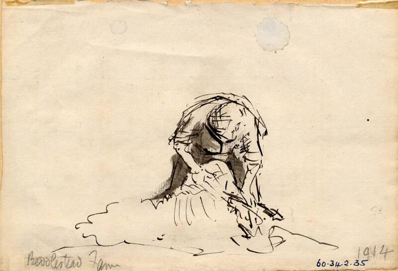 Man Shearing Sheep by James McBey