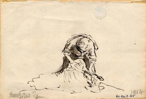 Man Shearing Sheep by James McBey