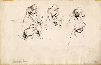 Woman Attending to Sheep by James McBey 