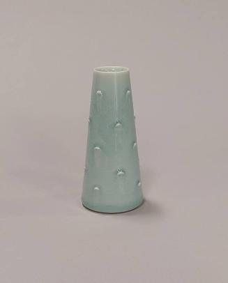 Porcelain Slim Conical Vase with Celadon Glaze
