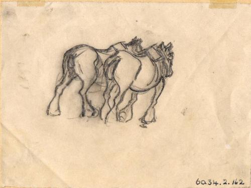 Two Carthorses by James McBey