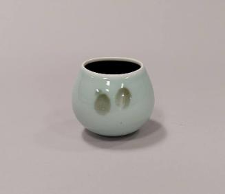 Porcelain Small Rocking Bowl with Tenmoku Splashes