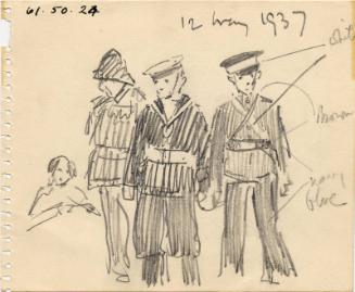 Policeman, Sailor & Guardsman at the Coronation of George Vi by James McBey