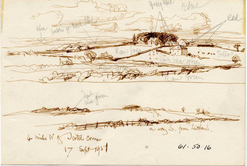 Four Miles North of Scotch Corner (2 Sketches) by James McBey