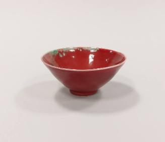 Porcelain Small Flared Bowl with Red Glaze