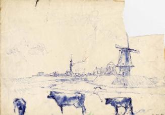 Cows and Windmill by James McBey