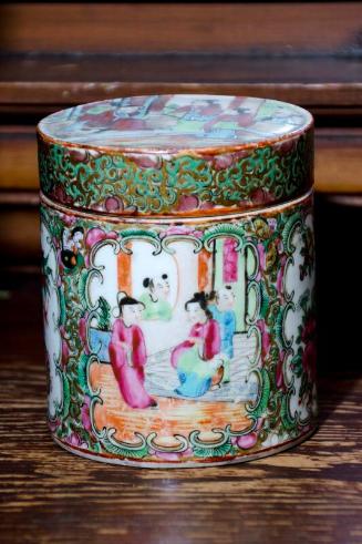 Painted Porcelain Jar and Cover