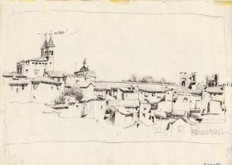 View of Roofs of a Town by James McBey 