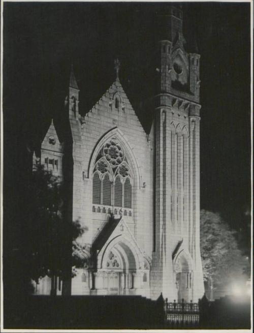 Queen's Cross Church Floodlit by Gas