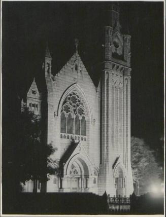 Queen's Cross Church Floodlit by Gas