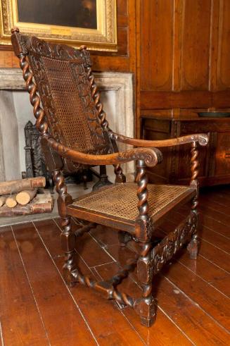 Walnut Armchair with Cane Seat