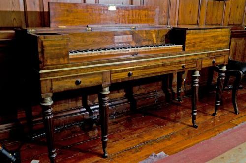 Mahogany and Brass Inlaid Piano