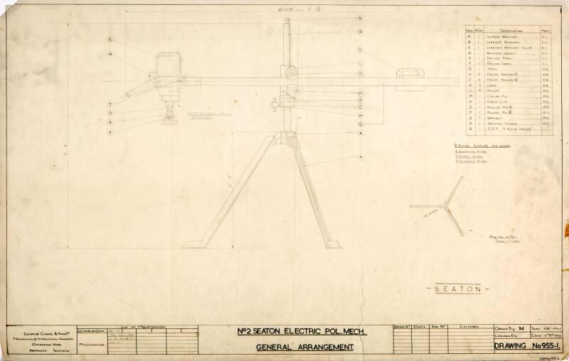 No.2 Electric Polishing Machine, Seaton Polisher - General Arrangement